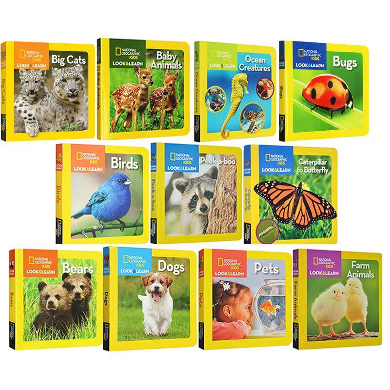 英文原版 美国国家地理启蒙纸板书 动物套装 11册 National Geographic Kids Look and Learn 边看边学 儿童启蒙故事绘本