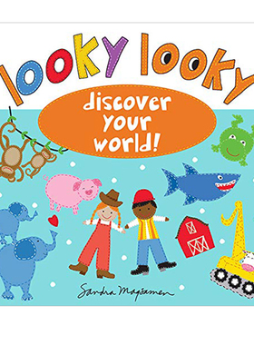 英文原版 Looky Looky Discover Your World! 精装 Sandra Magsamen 启蒙认知图画辞典