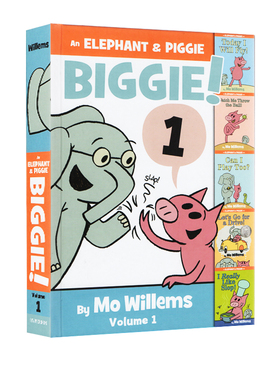 小猪小象5个故事合集第1部 英文原版 An Elephant & Piggie Biggie 精装 吴敏兰绘本 莫威廉斯 Mo Willems 情商教育培养
