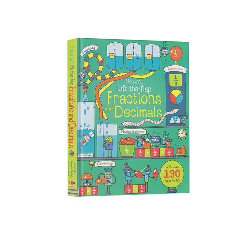 英文原版 Usborne Fractions and Decimals 分数和小数 纸板翻翻书 尤斯伯恩 儿童科普数学认知绘本