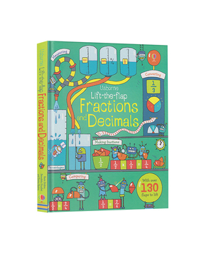 英文原版 Usborne Fractions and Decimals 分数和小数 纸板翻翻书 尤斯伯恩 儿童科普数学认知绘本