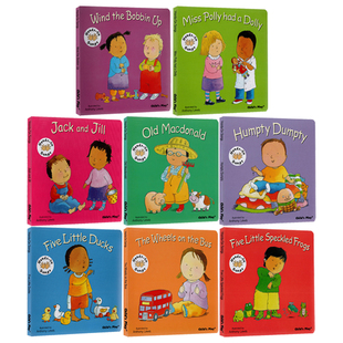 巴士上 Hands 纸板书合售 英文原版 轮子 Signing Child Play 8册 五只小鸭 幼儿手指谣启蒙歌谣