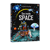 Inside Space 看里面翻翻书系列 预售 尤斯伯恩 See 纸板书 太空 Usborne 儿童英语科普百科 探秘太空宇宙