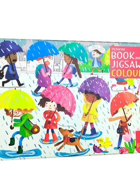英文原版 Usborne Book and Jigsaw Colours 颜色拼图 附色彩书 儿童早教益智拼图玩具 尤斯伯恩