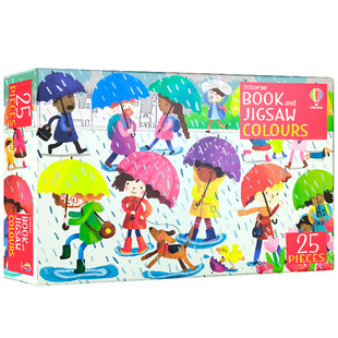 英文原版 Usborne Book and Jigsaw Colours 颜色拼图 附色彩书 儿童早教益智拼图玩具 尤斯伯恩