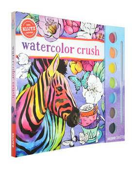 英文原版 Klutz Watercolor Crush Toy 水彩艺术涂色书 儿童初学绘画 女孩DIY水粉绘画玩具