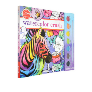 Crush Watercolor Toy 水彩艺术涂色书 女孩DIY水粉绘画玩具 英文原版 儿童初学绘画 Klutz