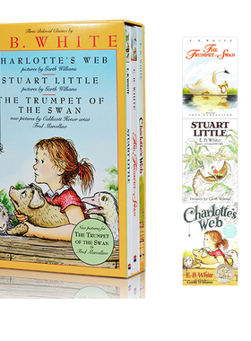 Charlotte's Web 夏洛的网 英文原版Stuart Little精灵鼠小弟/吹小号的天鹅 3册 夏洛特的网 儿童文学 E.B.White怀特插图版