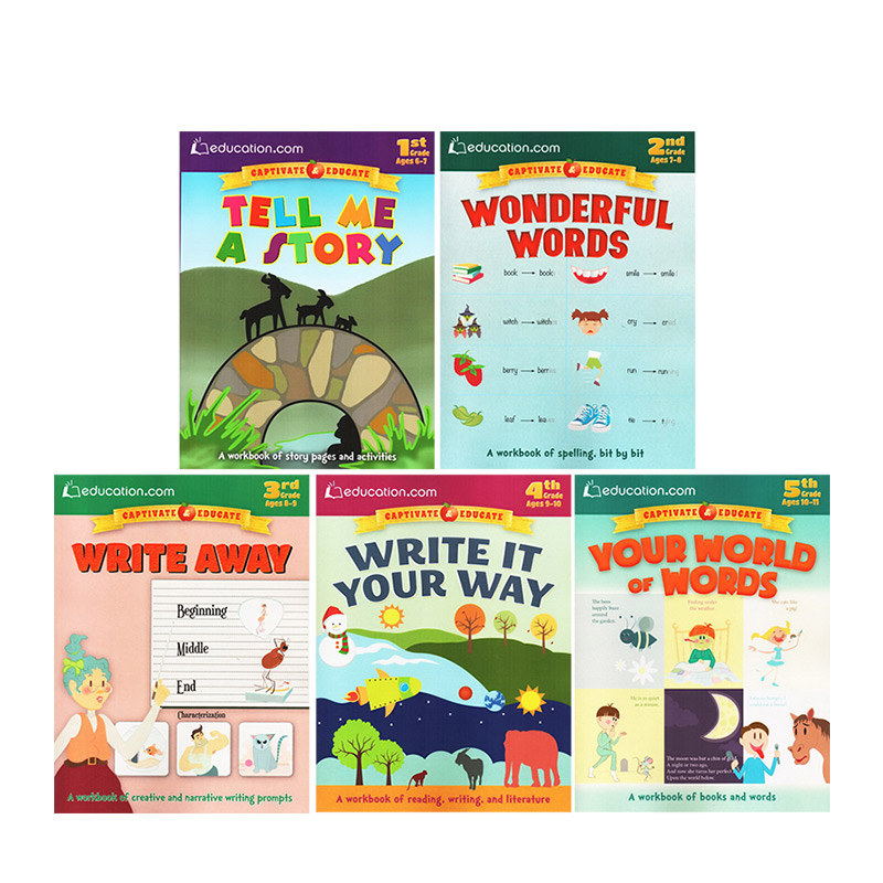 英文原版Adventure in Writing 小花生严选Education 小学生英文写作作文进阶学习5本