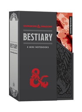 预售 英文原版 Bestiary Notebook Set 龙与地下城 动物寓言笔记本套装 8本迷你笔记本