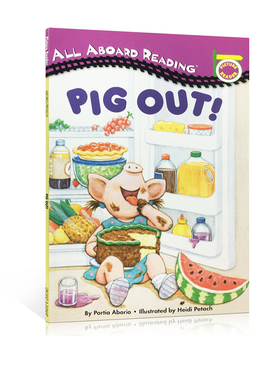 Penguin Group系列 All Aboard Reading：Pig Out! 培珽推荐书单第1一阶段绘本 分级阅读读物故事书 英文原版