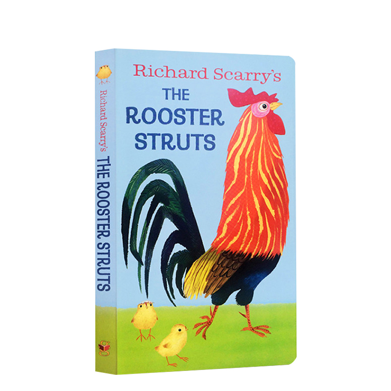 英文原版绘本 The Rooster Struts我是一只兔子同系列 I am a Bunny早教启蒙纸板书睡前晚安故事书