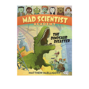 英文原版 疯狂科学高校 Mad Scientist Academy#1: The Dinosaur Disaster 恐龙灾难 少儿百科 科普漫画读物
