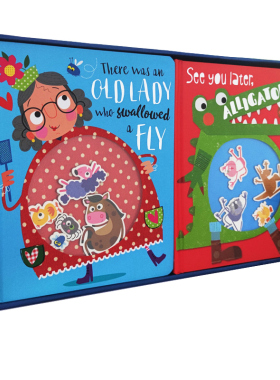 英文原版 There was an Old Lady/See You Later, Alligator! 有个老奶奶吃了一只苍蝇/待会见鳄鱼纸片摇摇纸板玩具书儿童故事绘本