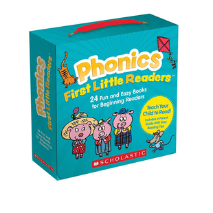 学乐自然拼读初级盒装 英文原版 Scholastic Phonics First Little Readers 25本合售 含家长指南手册 小读者儿童绘本