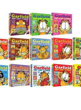 加菲猫英文原版漫画 合集 39个故事三合一 Garfield Fat Cat 3 Pack 经典趣味幽默漫画 儿童图画故事书 Jim Davis进口原版书籍