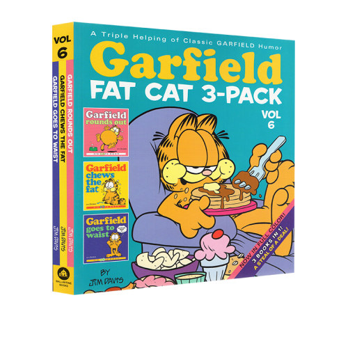 加菲猫漫画三合一 合订本6 Garfield Fat Cat 3 Pack 6 英文原版 经典趣味幽默漫画 儿童课外阅读图画故事书 Jim Davis