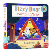 可搭sing 露营 Bear 边玩边学 Camping 纸板活动机关操作书 Bizzy along 小熊很忙 英文原版 Crow Trip Nosy 儿童绘本