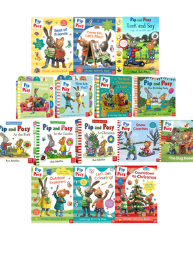 英文原版 Pip and Pos 波西和皮普TV版 附贴纸/  场景单词绘本/触摸翻翻书  Axel Scheffler 儿童纸板图画故事绘本 幼儿英语启蒙