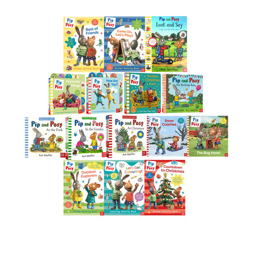 英文原版 Pip and Pos 波西和皮普TV版 附贴纸/  场景单词绘本/触摸翻翻书  Axel Scheffler 儿童纸板图画故事绘本 幼儿英语启蒙