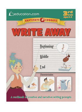 英文原版 Write Away: a Workbook of Creative and Narrative Writing Prompts 3rd 8-9 小花生严选Education 小学生英文作文进阶