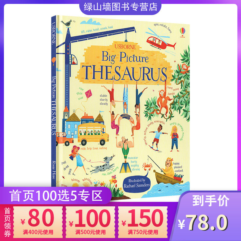 英文原版 usborne big picture thesaurus 精装大开本 同义词典
