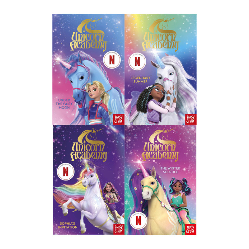 预售 Unicorn Academy 独角兽学院系列4册 英文原版 Netflix热门动画官方小说 魔法故事友谊主题 儿童章节小说