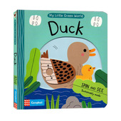 小鸭子 机关抽拉滑动活动纸板书 Little Duck 我 World Green 启蒙趣味科普 英文原版 绿色小世界 Campbell出品