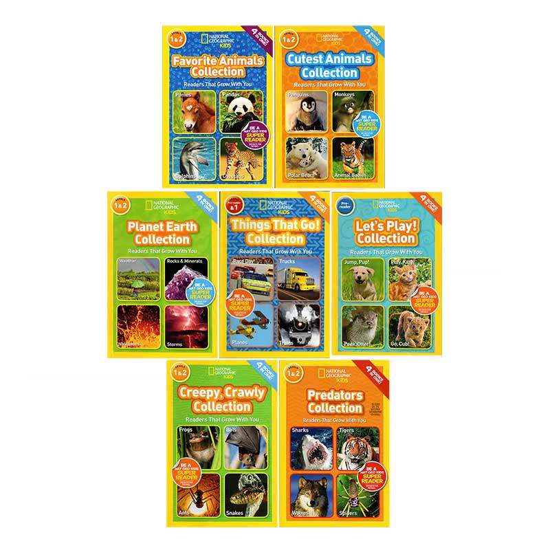 7册28个故事合辑 美国国家地理儿童百科分级读物 National Geographic KIDS Readers Collection 英文原版小学STEM课程课外读物