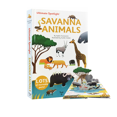英文原版【Twirl】Ultimate Spotlight Savanna Animals 精装 动物知识 立体翻翻书 STEM启蒙绘本 儿童益智早教 儿童趣味科普