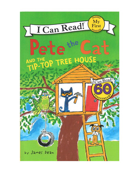 英文原版 I can read 1 Pete the Cat Tip-Top Tree House皮特猫分级读物  James Dean