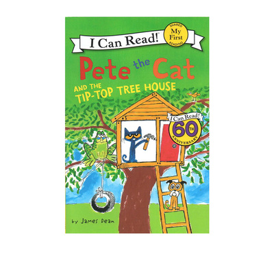 英文原版 I can read 1 Pete the Cat Tip-Top Tree House皮特猫分级读物  James Dean