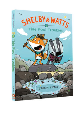 英文原版 Tide Pool Troubles Shelby and Watts 01 谢尔比和沃茨系列1  儿童侦探悬疑全彩漫画小说