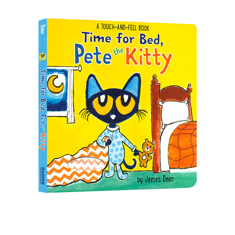 预售 皮特猫英文原版 time for bed pete the kitty 睡觉时间 触摸书