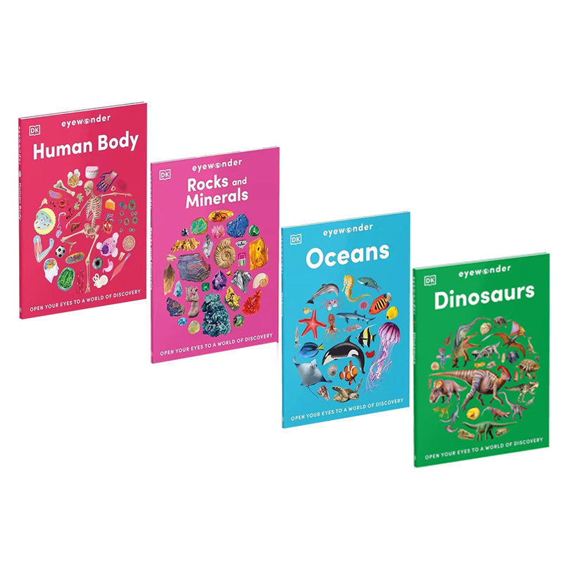 新品 DK目击者系列 英文原版 Eyewonder Rocks and Minerals/ Human Body/Oceans 4册精装 儿童科普启蒙读物