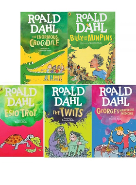 Roald Dahl 罗尔德达尔小说 5册合售 The BFG好心眼巨人 蠢特夫妇 The Twits 乔治的神奇魔药 Marvellous Medicine