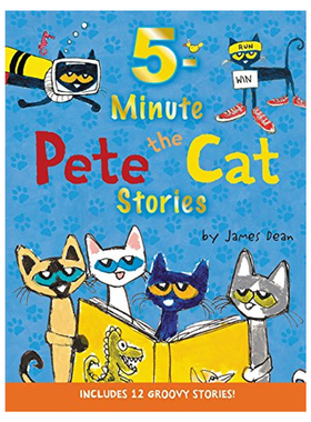 预售 英文原版 Pete the Cat: 5-Minute Pete the Cat Stories 皮特猫 5分钟故事集 含12个故事 精装绘本 儿童启蒙图画故事书