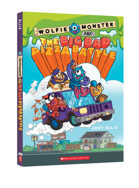 英文原版 Wolfie Monster and the Big Bad Pizza Battle 儿童幻想冒险全彩漫画小说 青少年课外读物