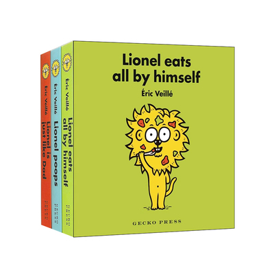 英文原版 Eric Veille 莱昂内尔纸板书3册 Lionel Eats All By Himself/Lionel Poops 宝宝行为习惯培养绘本