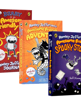 预售 英文原版 Diary of a Wimpy Kid Diary of an Awesome Friendly 3册合售 小屁孩日记番外