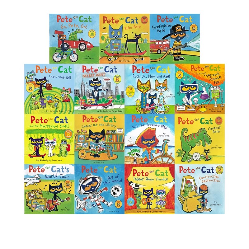 英文原版 Pete The Cat Checks 皮特猫 17册 儿童情绪性格培养 吴敏兰常青藤爸爸书单 儿童英语阅读 绘本图画故事书 部分含贴纸