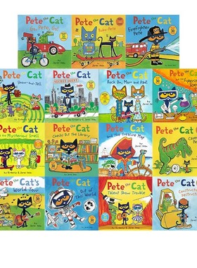 英文原版 Pete The Cat Checks 皮特猫 17册 儿童情绪性格培养 吴敏兰常青藤爸爸书单 儿童英语阅读 绘本图画故事书