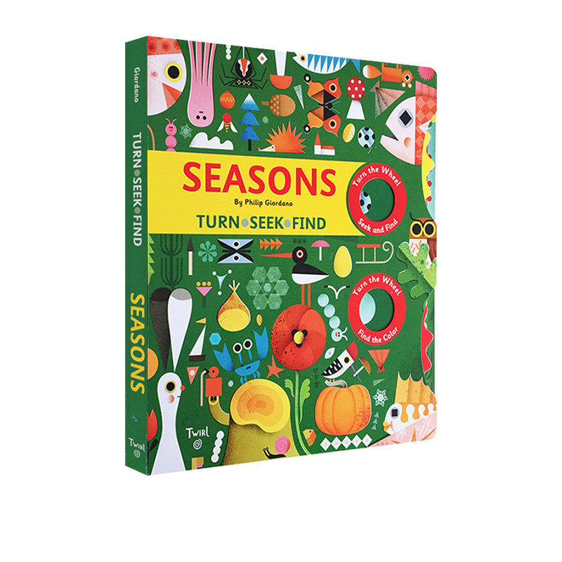 英文原版绘本 seasons 纸板操作书 四季变化游戏书 幼儿科普认知启蒙