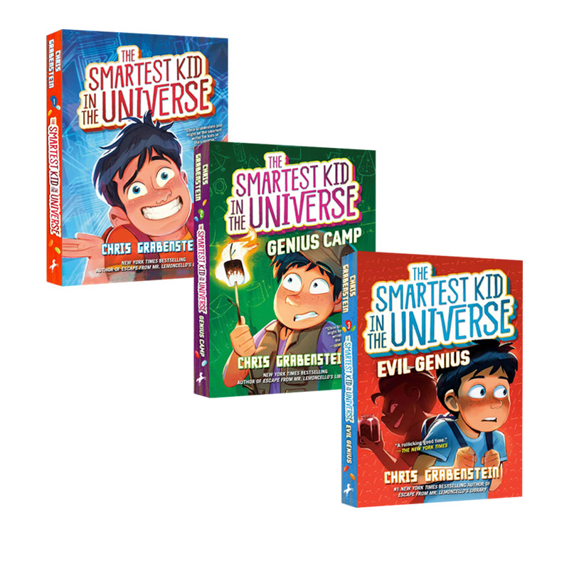 英文原版 Smartest Kid in the Universe 宇宙中聪明的孩子 3册 儿童动作冒险小说 Chris Grabenstein