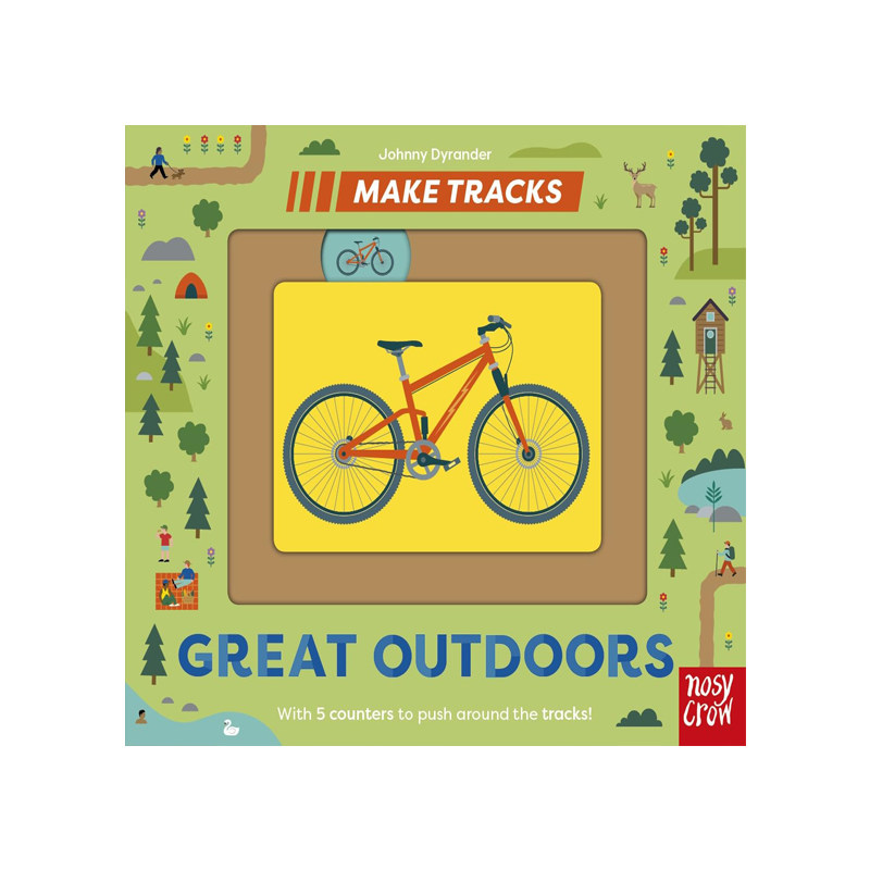 预售 轨道书系列 探索自然 英文原版 Make Tracks: Great Outdoors 交互式纸板操作书 儿童交通工具启蒙词汇学习 亲子互动游戏书