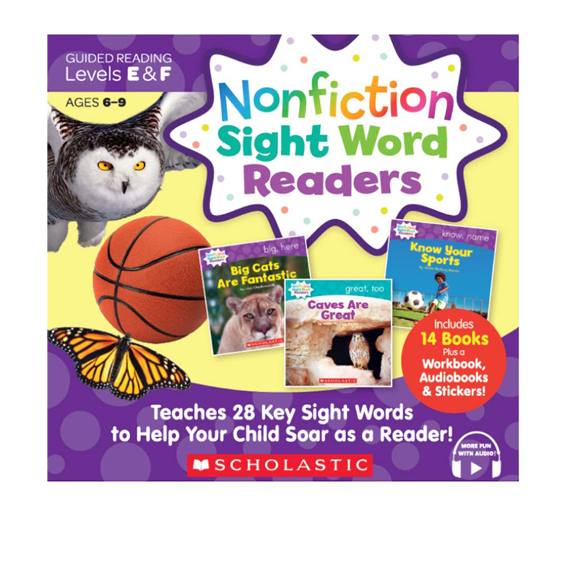 学乐高频词 Sight Word E&F 16册盒装 零基础英语启蒙分级阅读 英文原版 0-6岁 美国学乐出版社