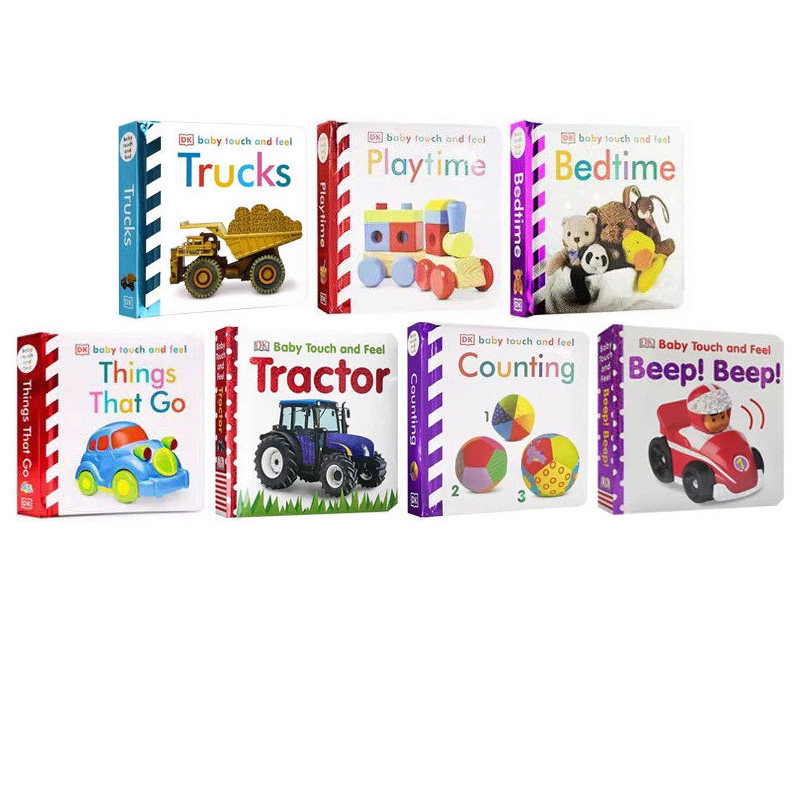 英文原版DK Baby Touch and Feel 触摸书 7册 Playtime/Trucks/Tractor DK婴幼儿 宝宝触摸书 启蒙早教绘本 纸板书 晚安故事