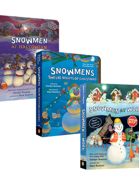 英文原版  Snowmen at Halloween/Snowmen's 12 Nights Of Christmas/Snowmen at Work 雪人的万圣节 圣诞节 儿童启蒙图画纸板书