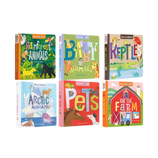 Pets 幼儿STEM启蒙图画书 World Baby Animals Arctic 动物系列纸板书 6册 你好科学小世界 Hello 英文原版