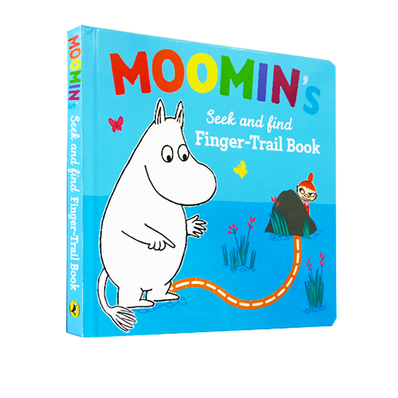 英文原版 Moomin’s Seek and Find Finger trail Book 姆明 芬兰著名童话 纸板书 手指触摸书 亲子互动 Tove Jansson